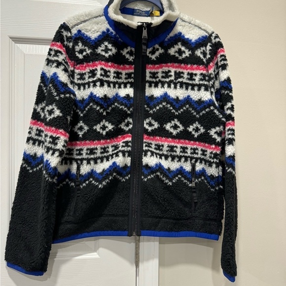 NWT Polo Ralph Lauren Sherpa
Fleece Full Zip Jacket
Sweatshirt Black Multi Sz:M - Picture 1 of 11